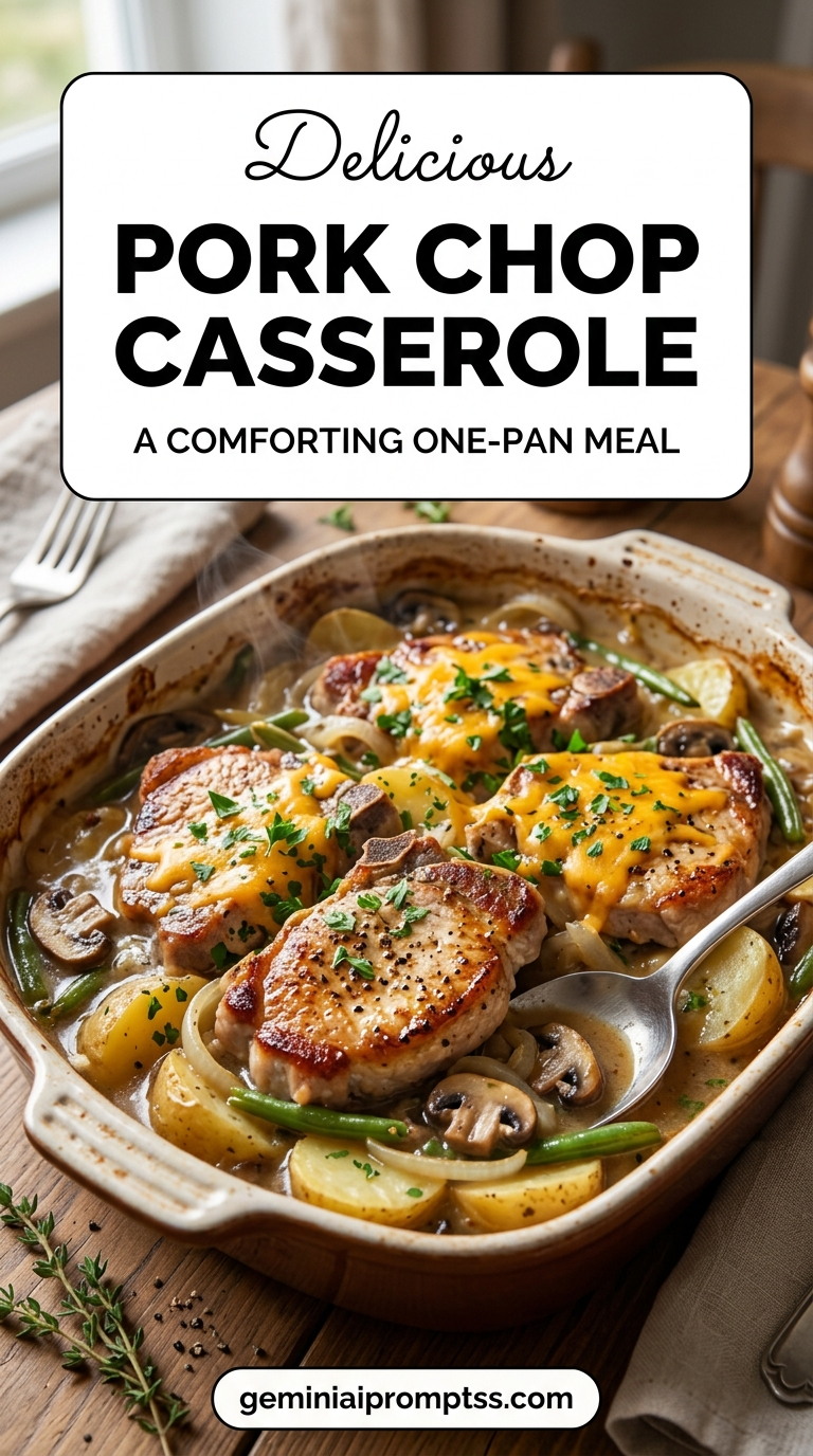 Pork chop casserole recipe with tender pork and flavorful sauce