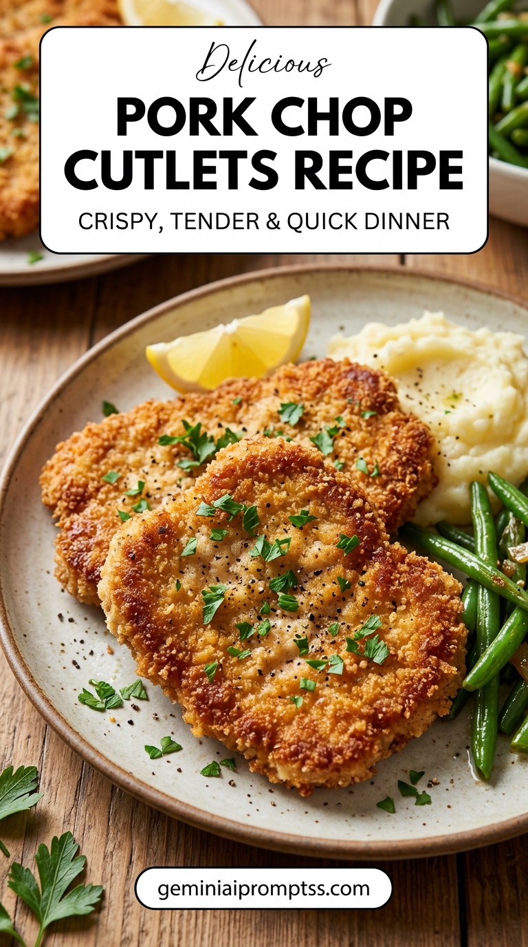 Pork chop cutlets recipe with tender pork and flavorful sauce