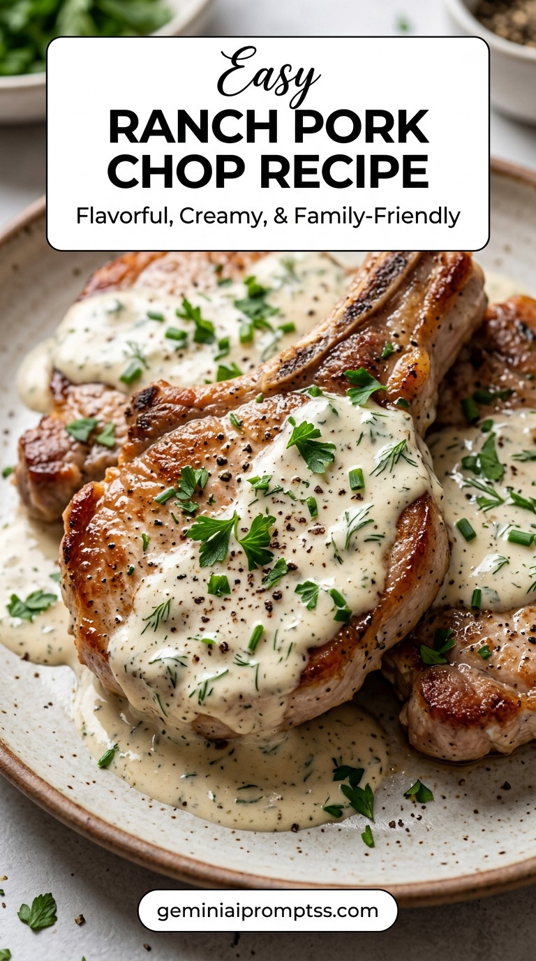 Ranch pork chop recipe with tender pork and flavorful sauce