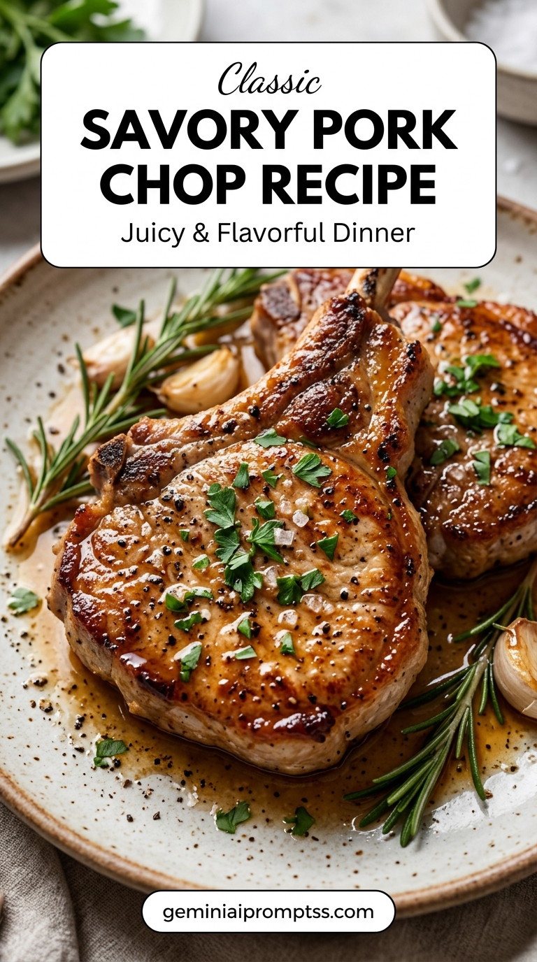 Savory pork chop recipe with tender pork and flavorful sauce