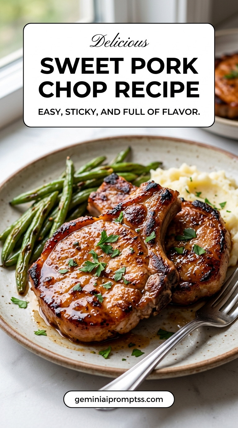 Sweet pork chop recipe with tender pork and flavorful sauce