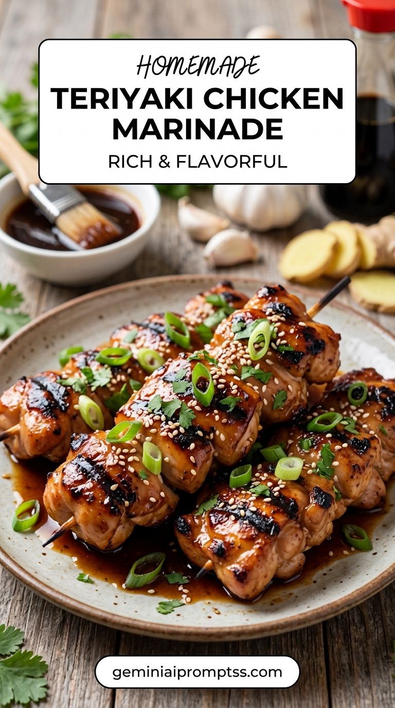 Teriyaki chicken marinade with tender chicken and sweet-savory teriyaki glaze
