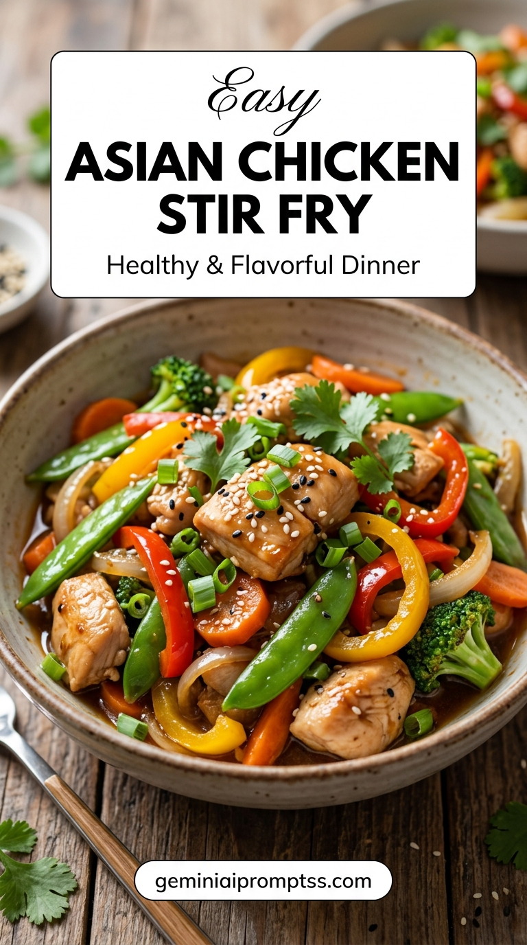 Asian chicken stir fry with tender chicken and glossy stir-fry sauce