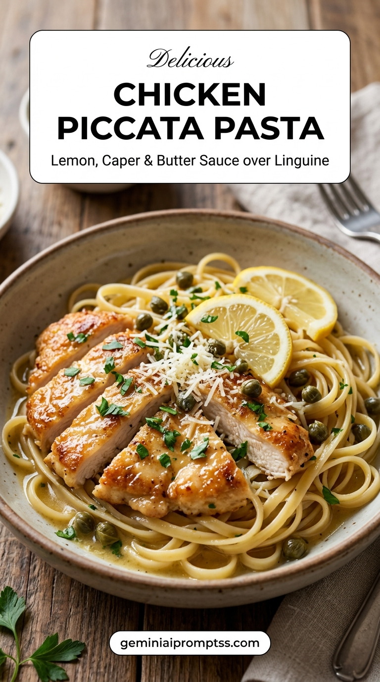 Chicken piccata pasta Food and Wine with tender chicken and lemon-caper pan sauce