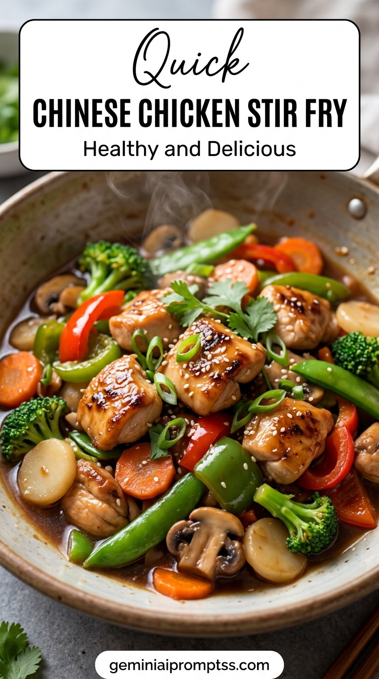 Chinese chicken stir fry with tender chicken and glossy stir-fry sauce