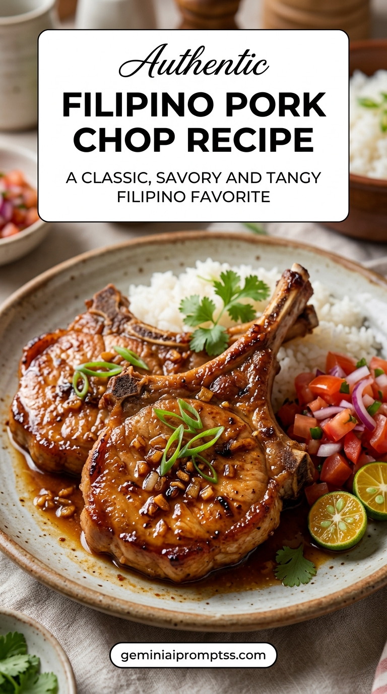 Filipino pork chop recipe with tender pork and flavorful sauce
