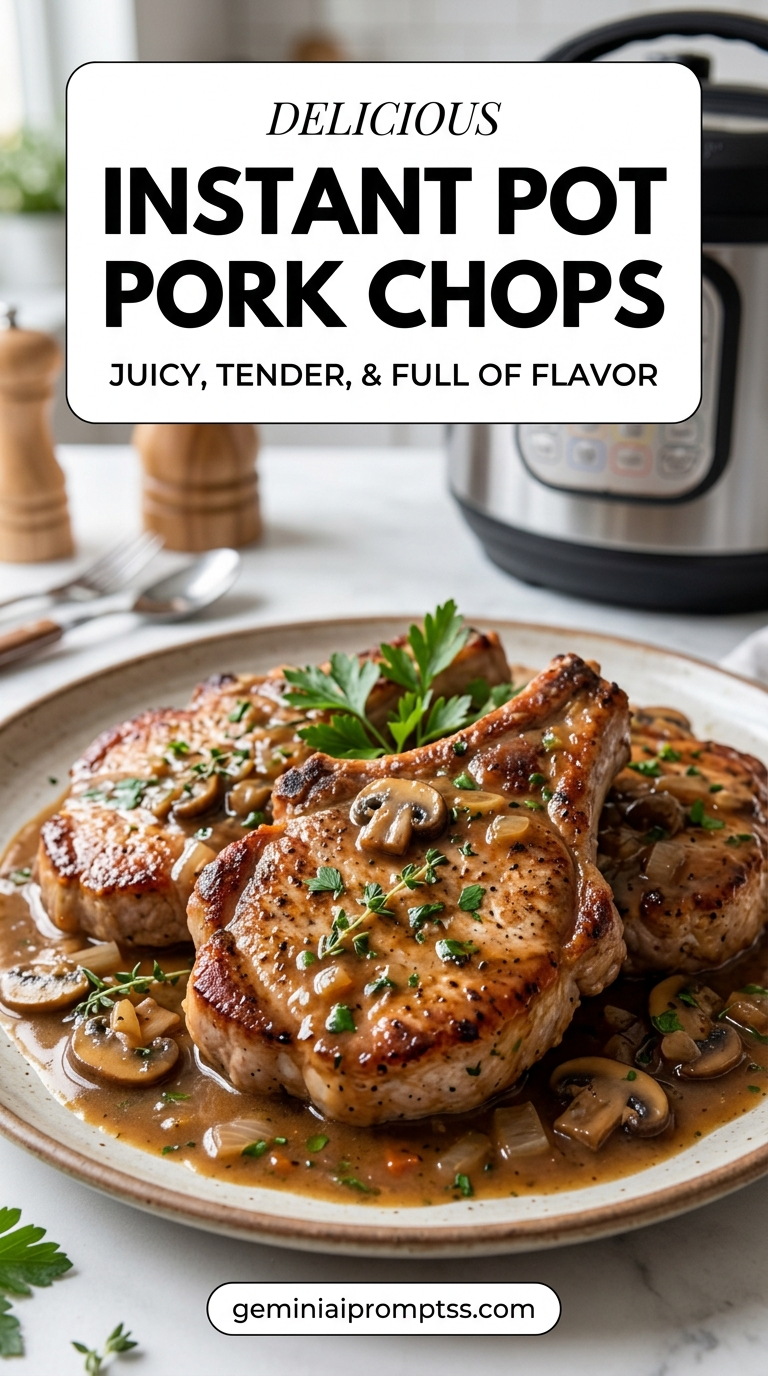 Boneless pork chop recipe Instant Pot with tender pork and flavorful sauce