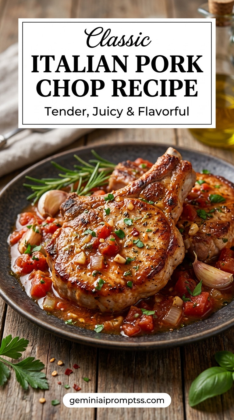 Italian pork chop recipe with tender pork and flavorful sauce