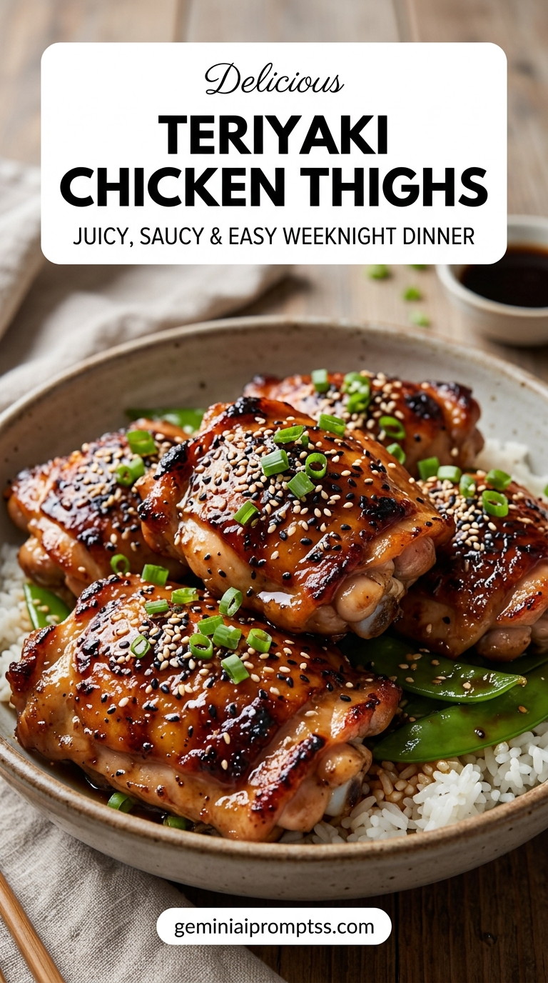 Teriyaki chicken thighs with tender chicken and sweet-savory teriyaki glaze
