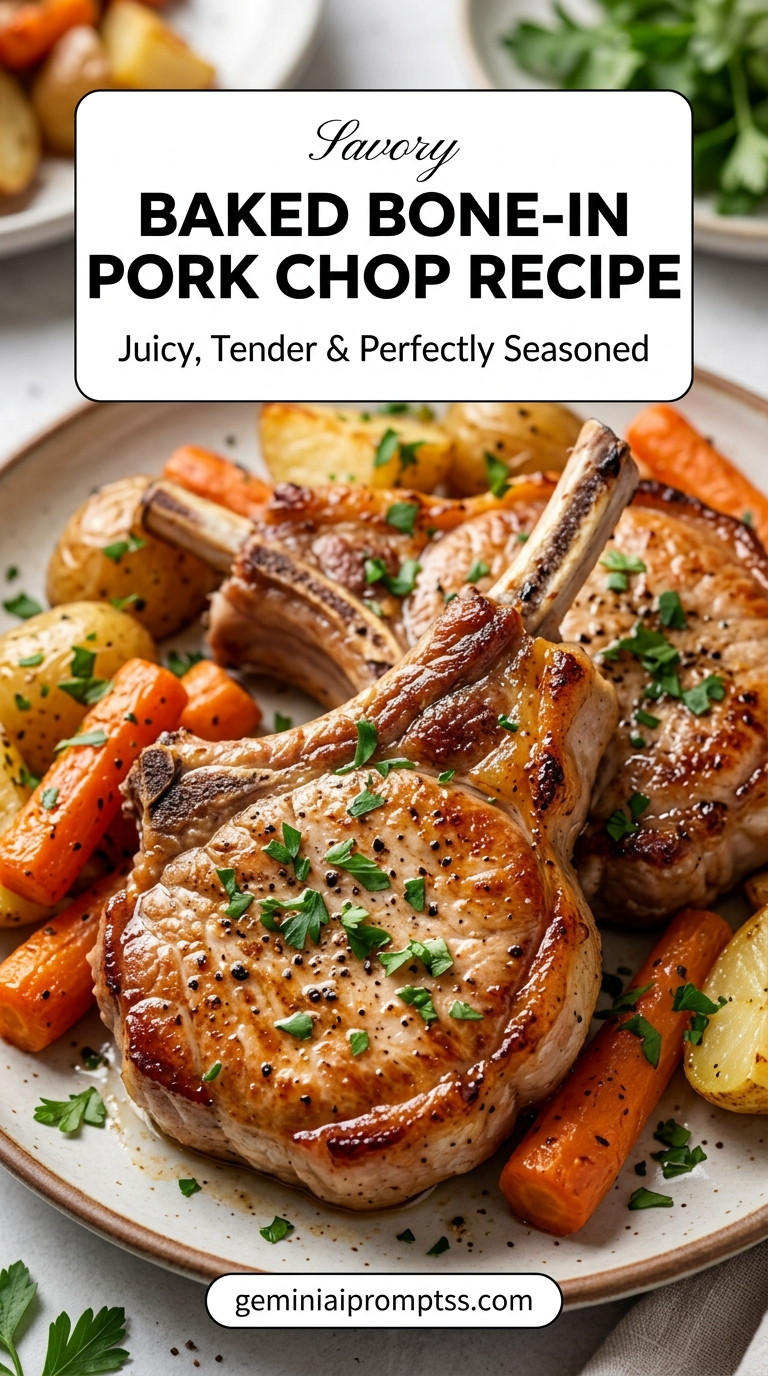 Pork chop recipe baked bone-in with tender pork and flavorful sauce