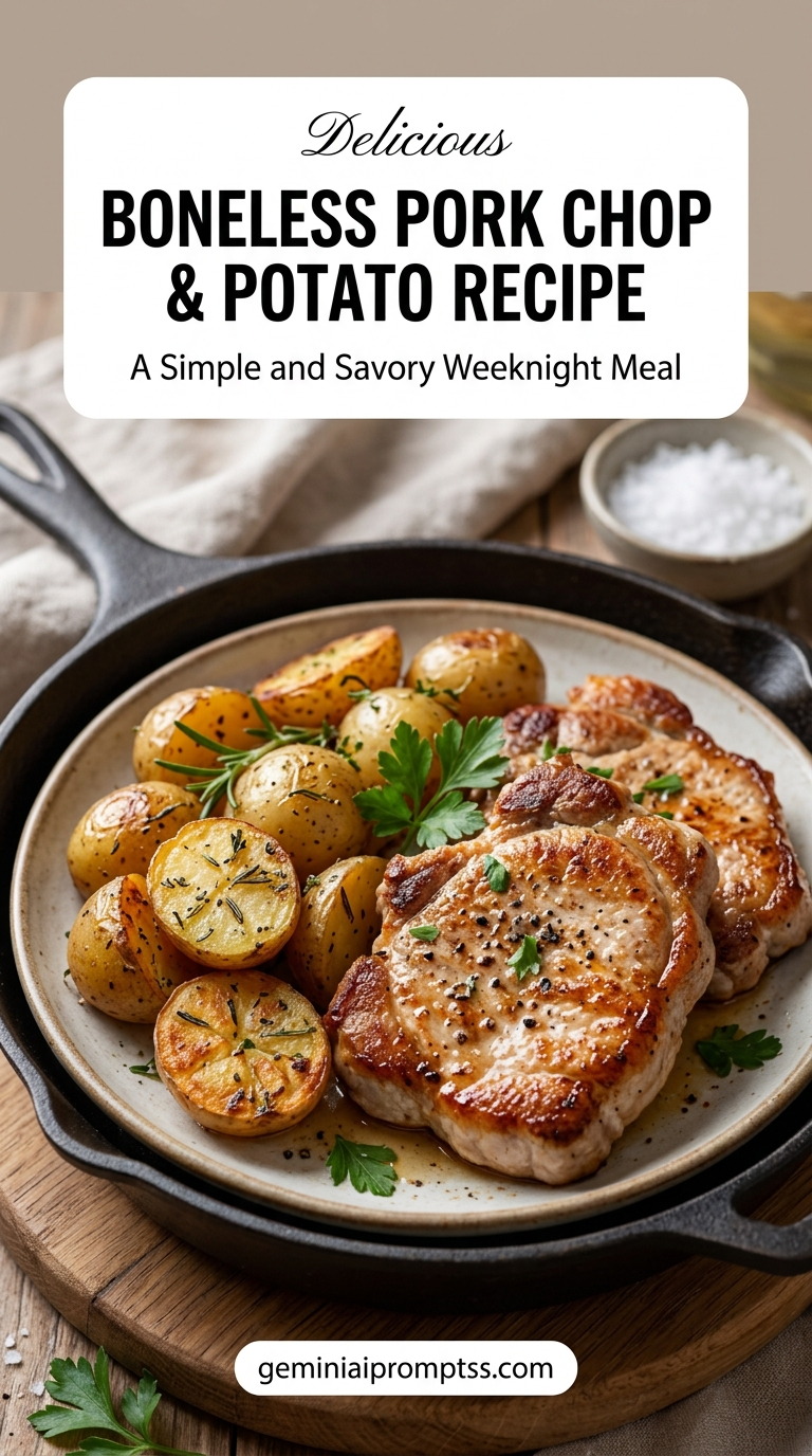 Boneless pork chop recipe in oven with cream of mushroom with tender pork and flavorful sauce