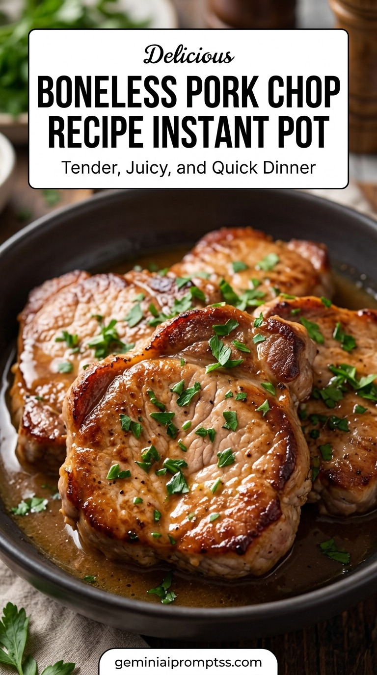 Moist boneless pork chop recipe with tender pork and flavorful sauce