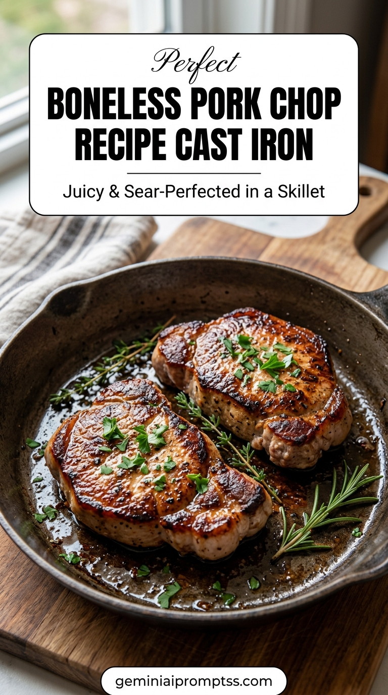Pork chop recipe skillet boneless with tender pork and flavorful sauce