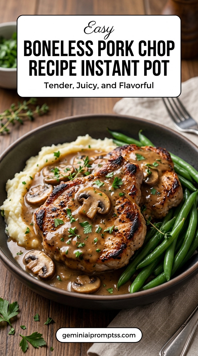 Boneless pork chop and potato recipe with tender pork and flavorful sauce