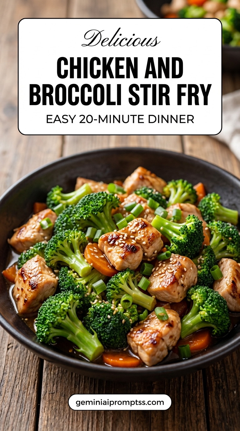 Chicken and broccoli stir fry with tender chicken and glossy stir-fry sauce