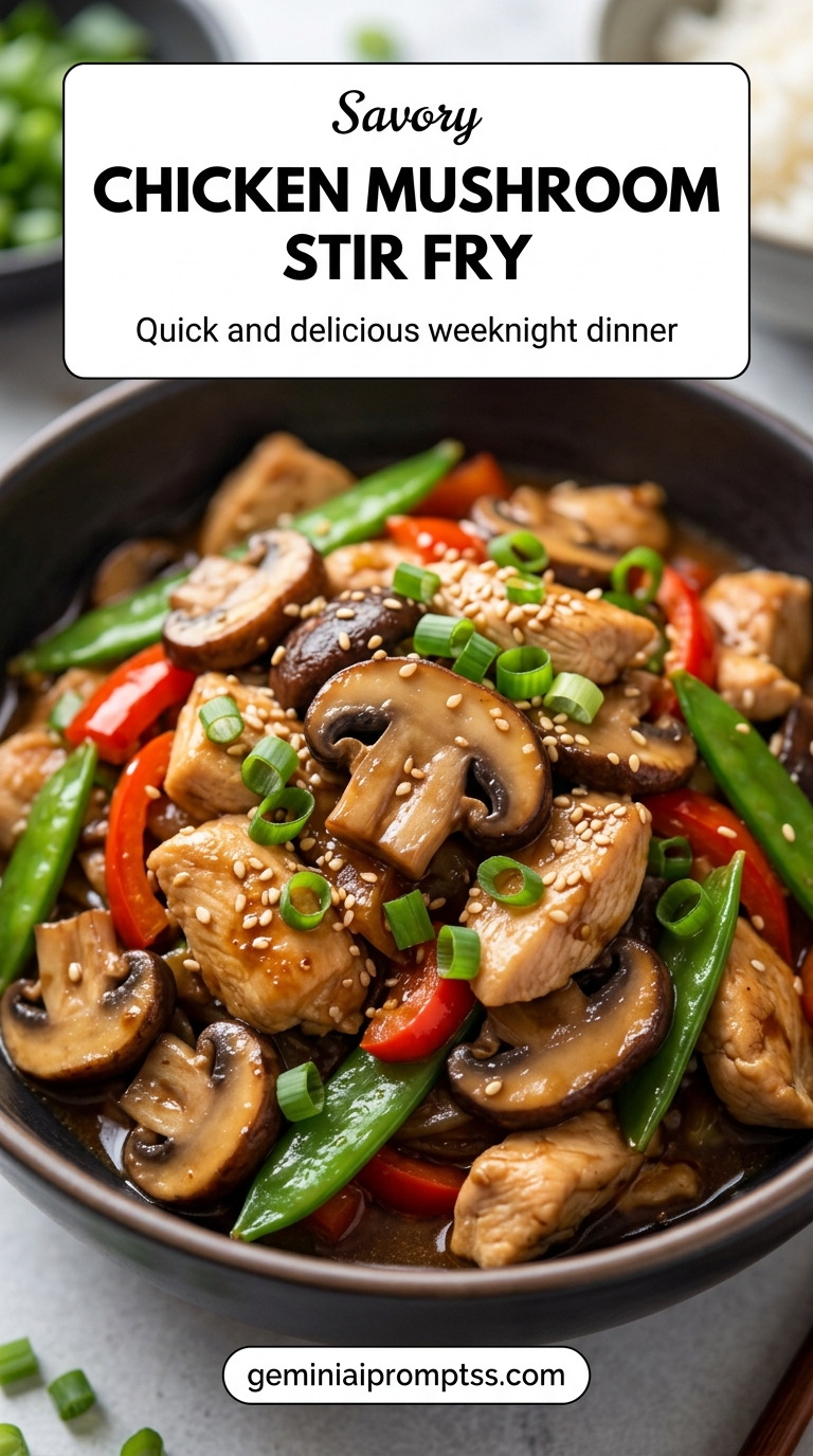 Chicken stir fry with vegetables with tender chicken and glossy stir-fry sauce