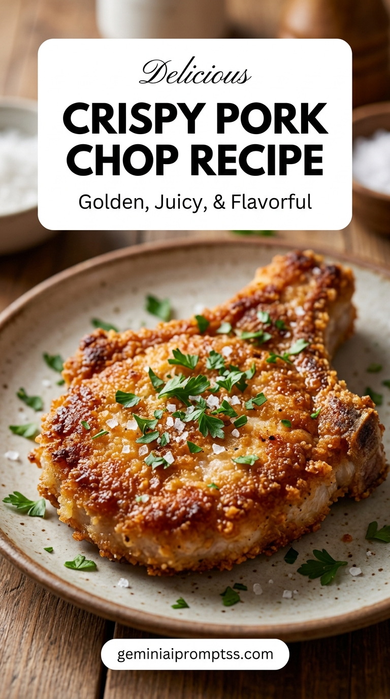 Crispy pork chop recipe with tender pork and flavorful sauce
