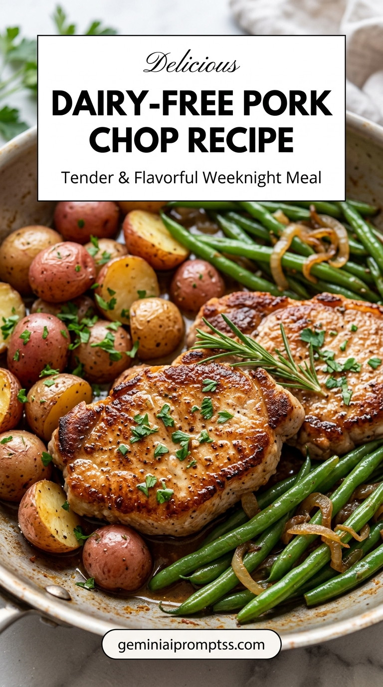 Dairy-free pork chop recipe with tender pork and flavorful sauce