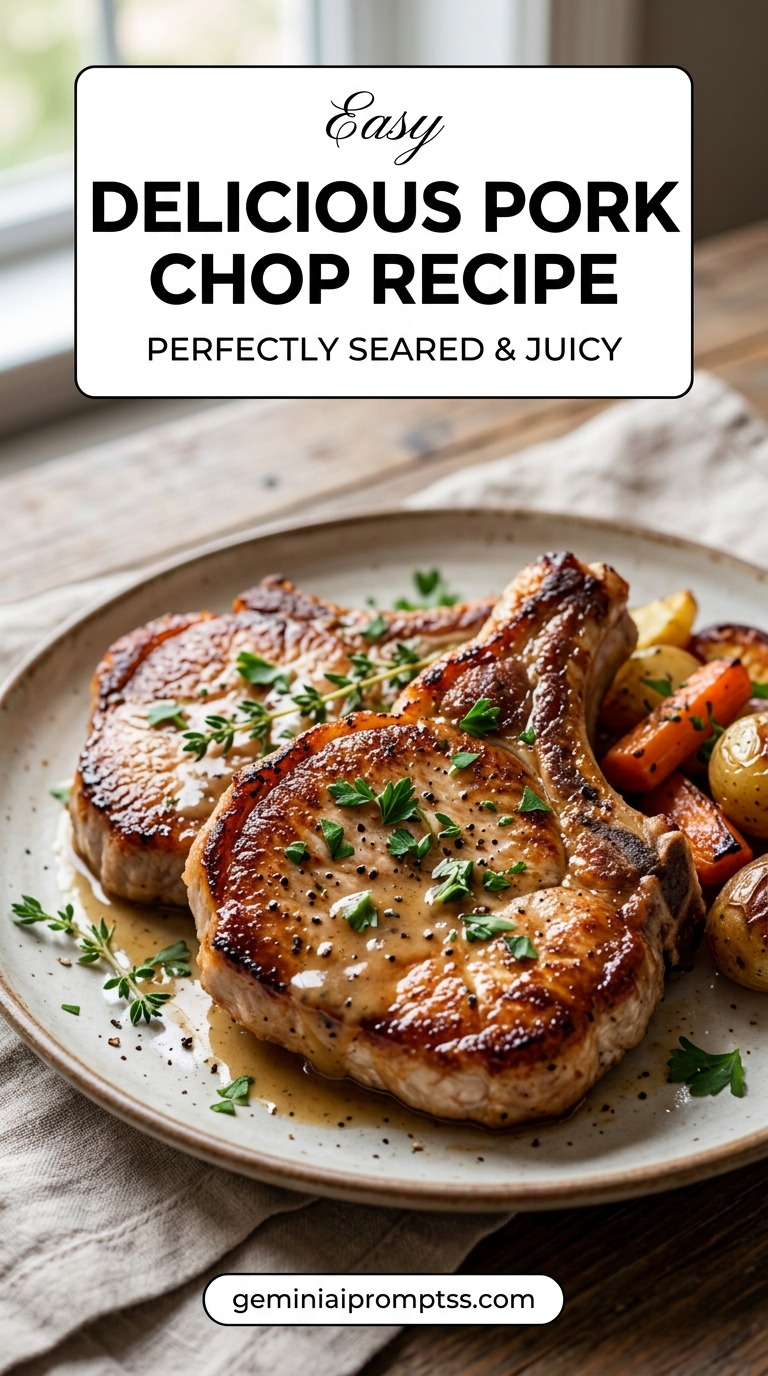 Delicious pork chop recipe with tender pork and flavorful sauce