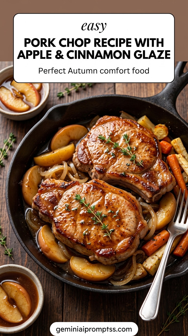 Fall pork chop recipe with tender pork and flavorful sauce
