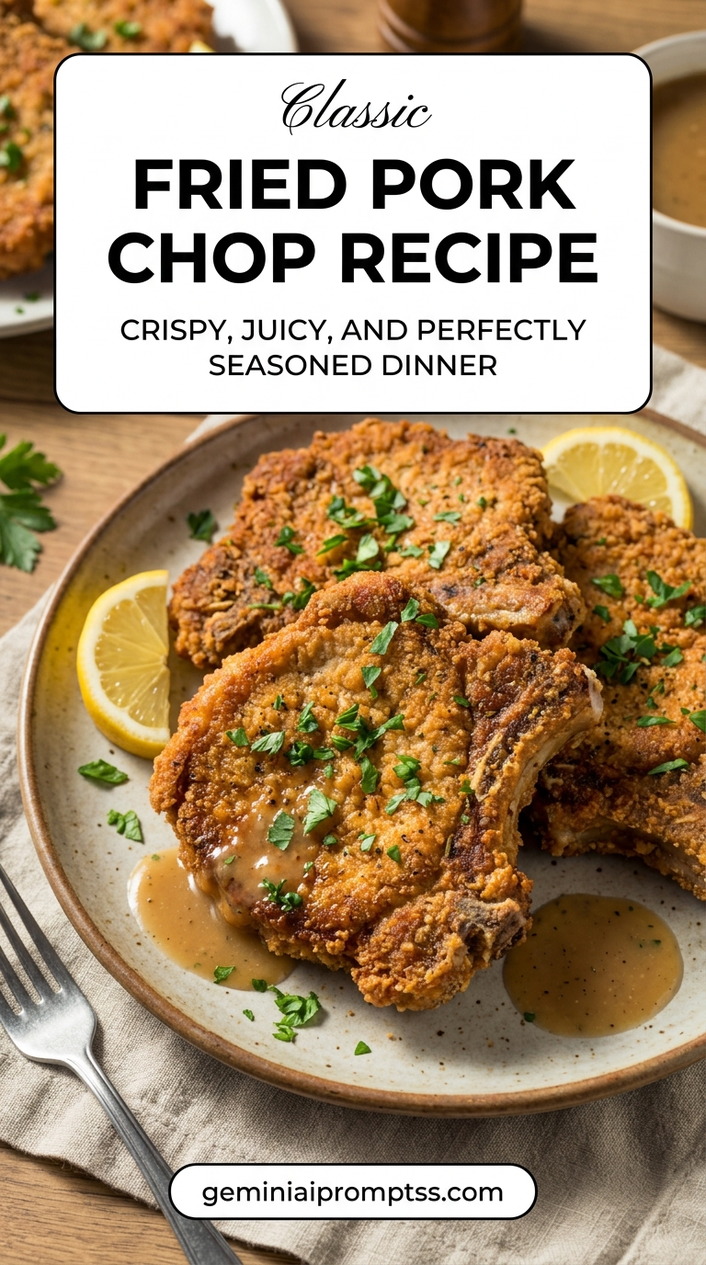 Fried pork chop recipe with tender pork and flavorful sauce