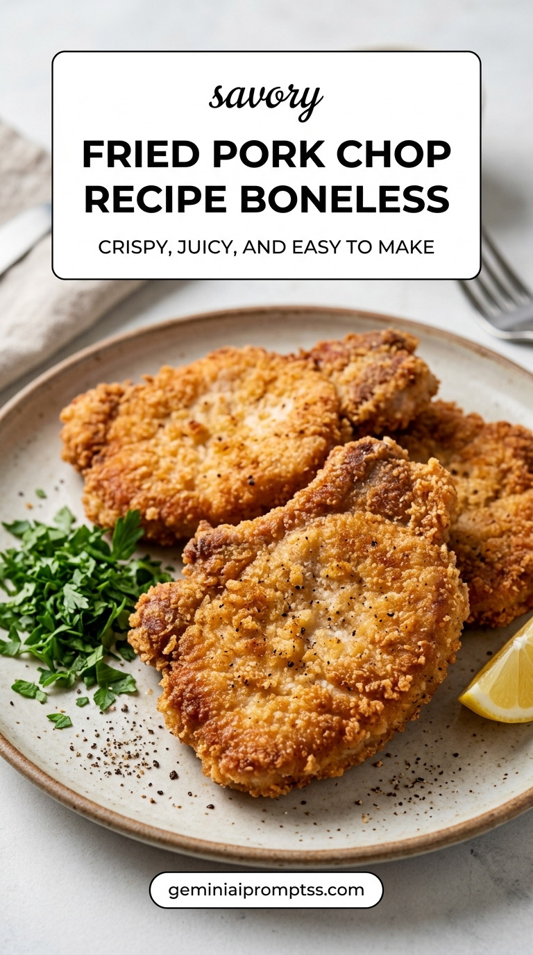 Fried pork chop recipe bone-in with tender pork and flavorful sauce