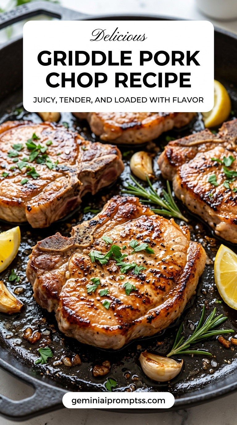 Griddle pork chop recipe with tender pork and flavorful sauce