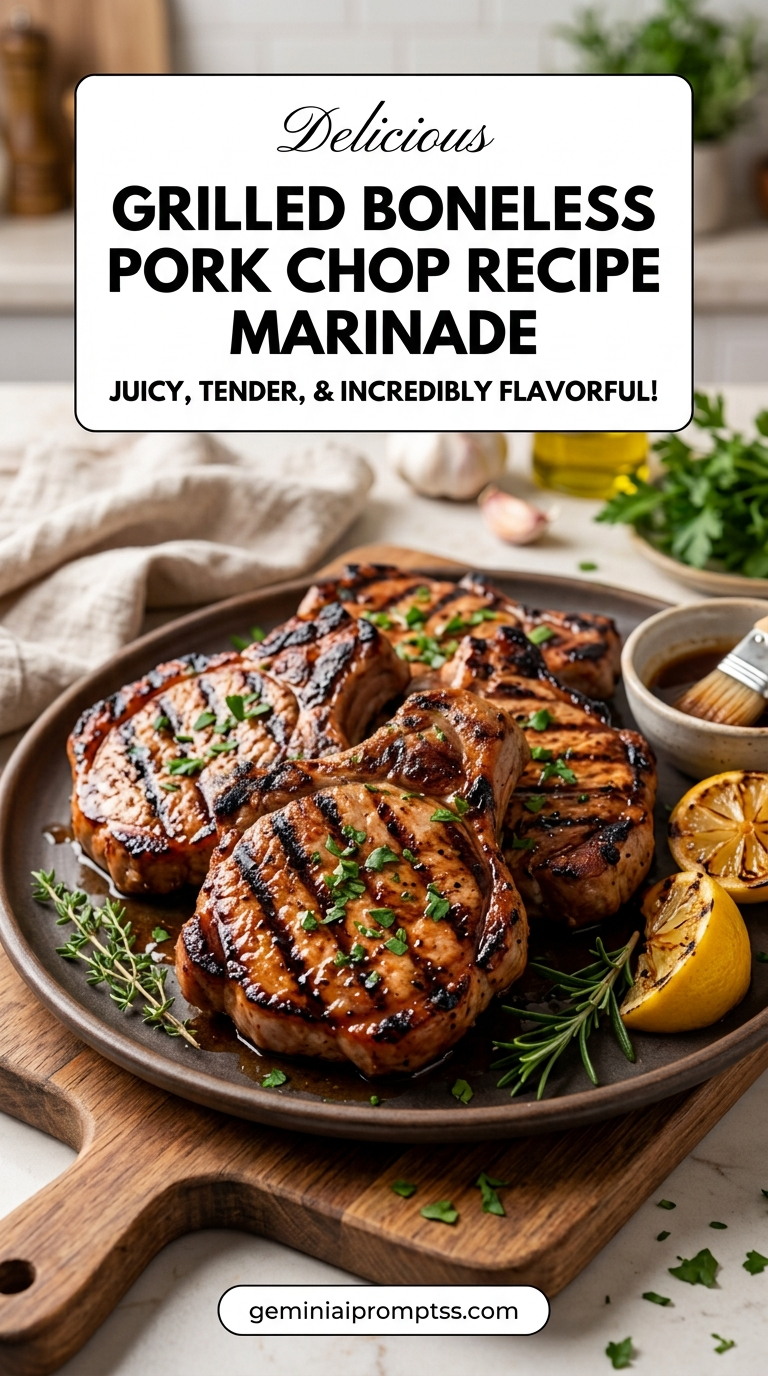 Grilled pork chop recipe with tender pork and flavorful sauce