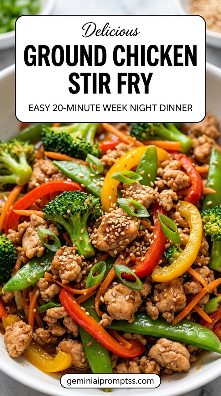 Ground chicken stir fry with tender chicken and glossy stir-fry sauce