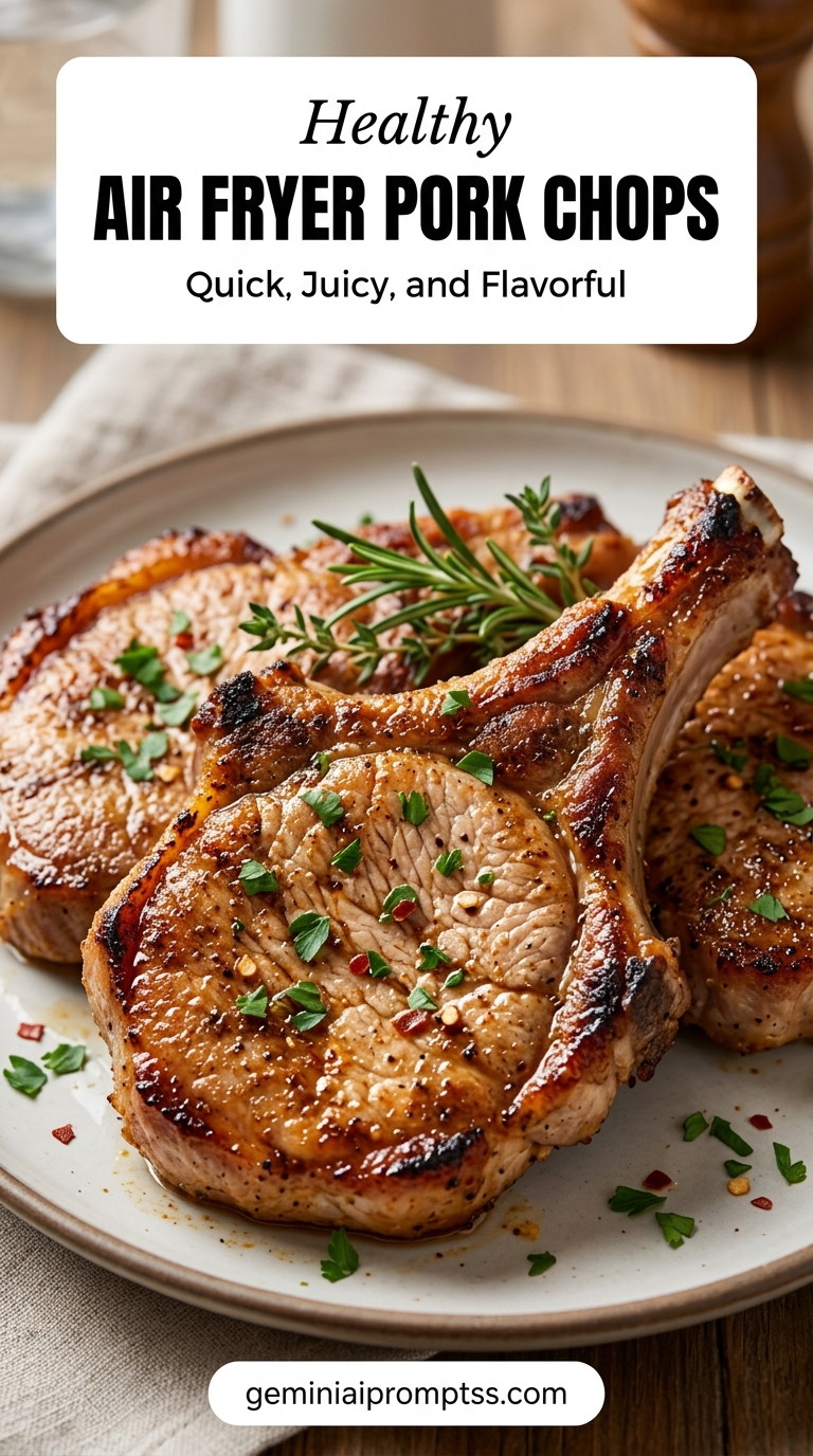 Healthy pork chop recipe in oven with tender pork and flavorful sauce