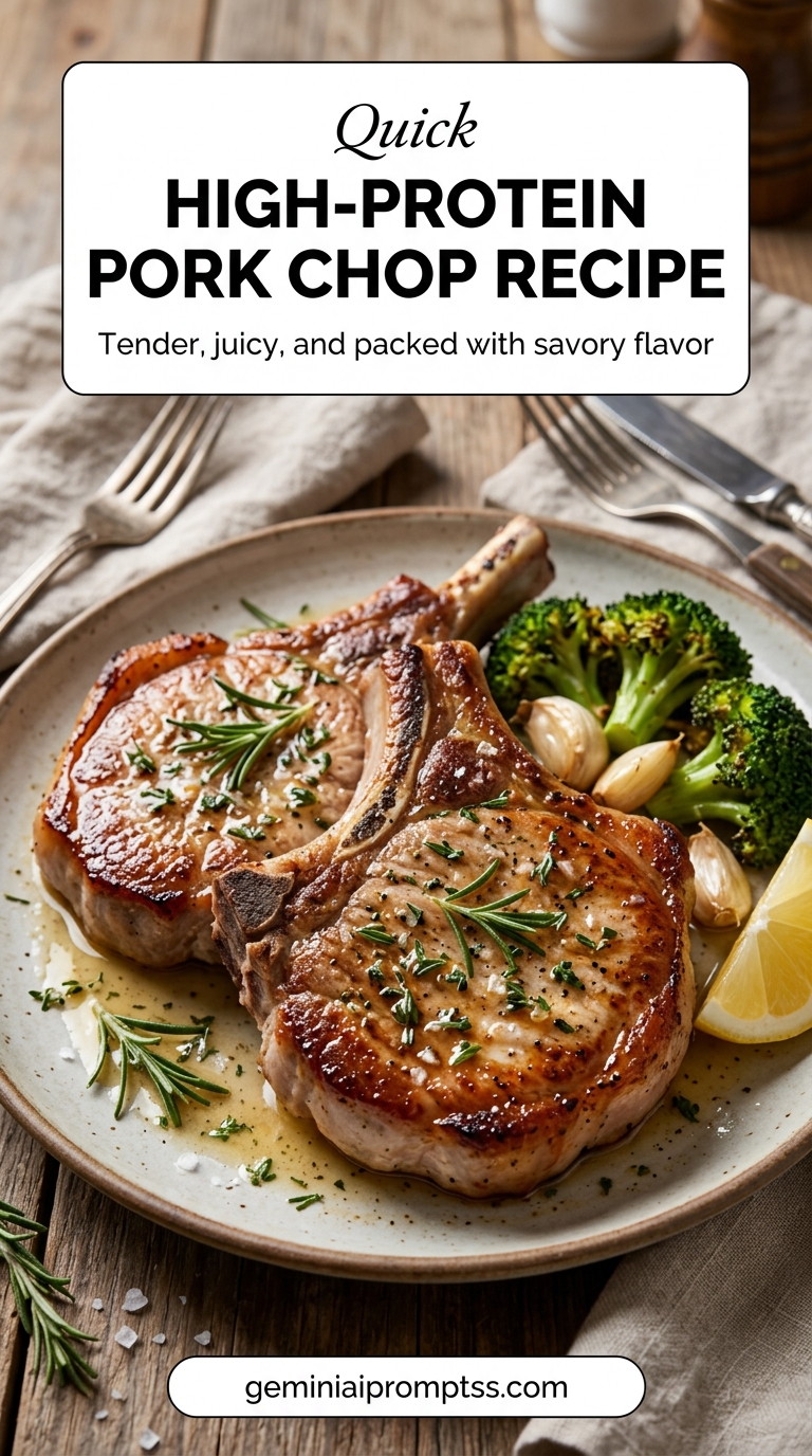 High-protein pork chop recipe with tender pork and flavorful sauce