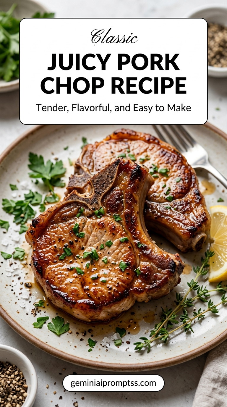 Juicy pork chop recipe with tender pork and flavorful sauce