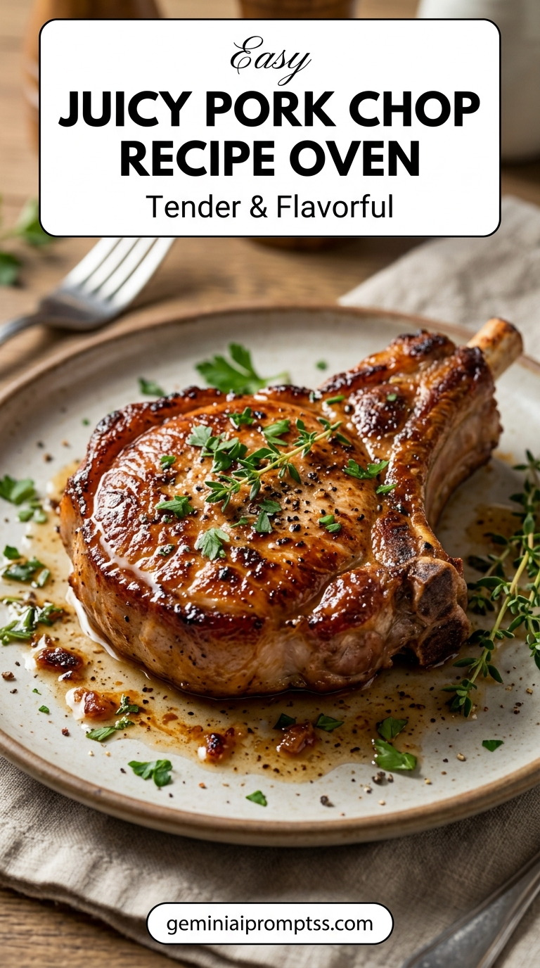 Juicy pork chop recipe oven with tender pork and flavorful sauce