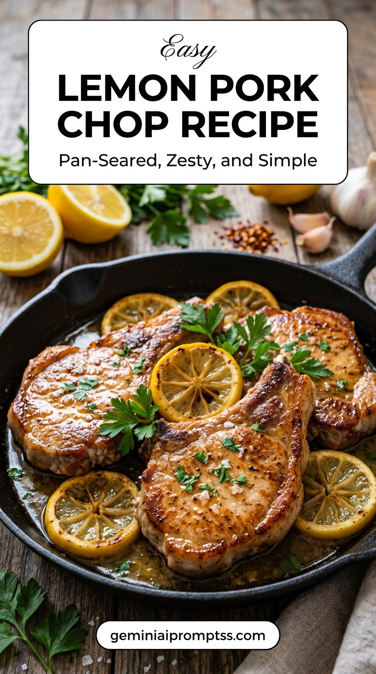 Lemon pork chop recipe with tender pork and flavorful sauce
