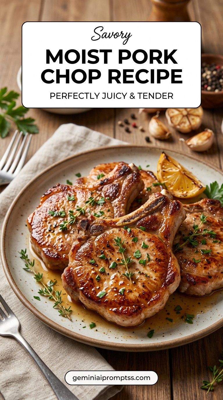 Moist pork chop recipe with tender pork and flavorful sauce
