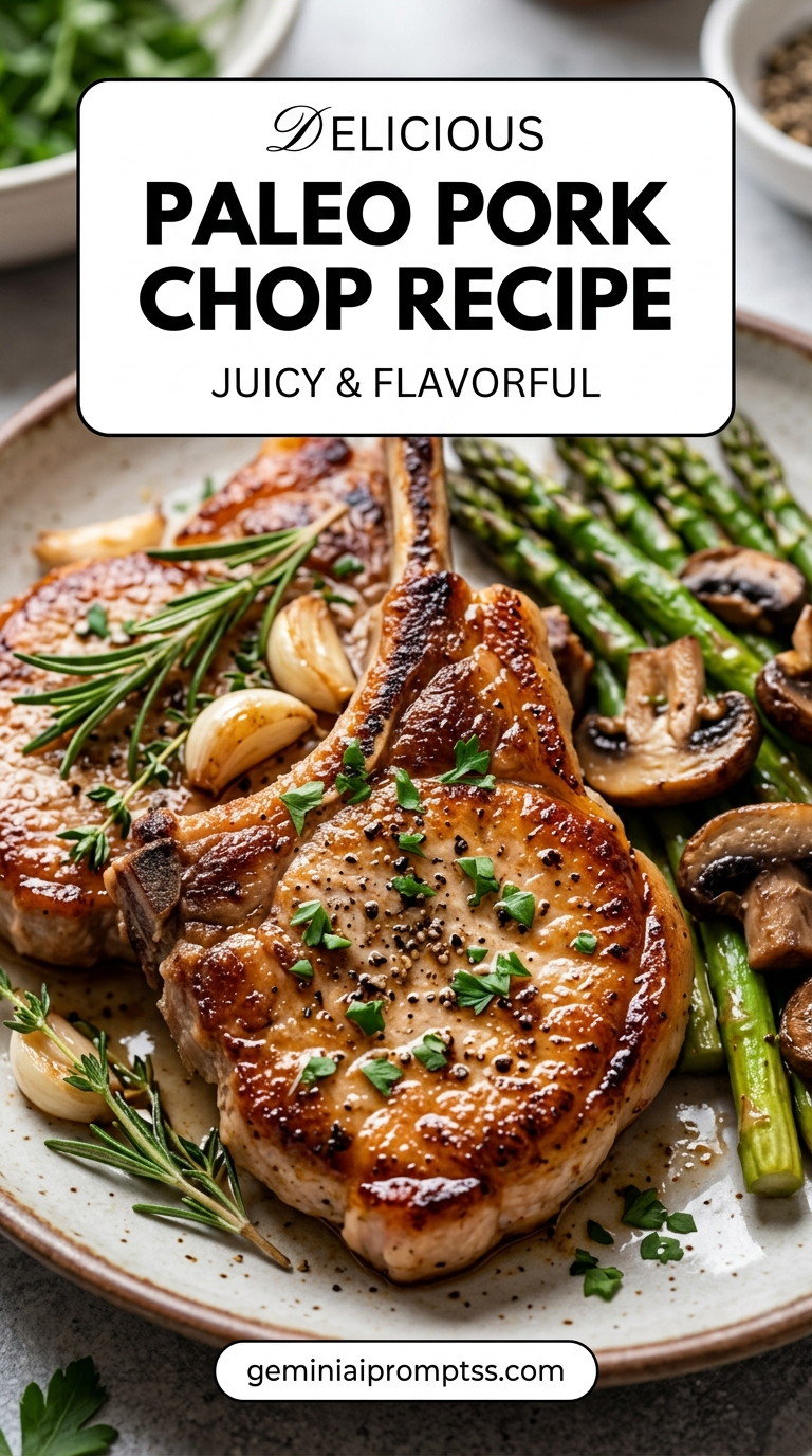 Paleo pork chop recipe with tender pork and flavorful sauce
