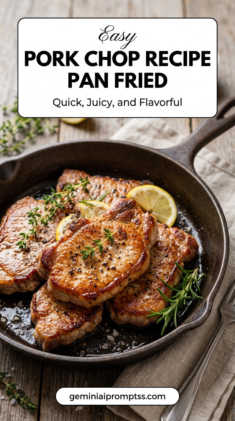 Pork chop recipe pan fried with tender pork and flavorful sauce
