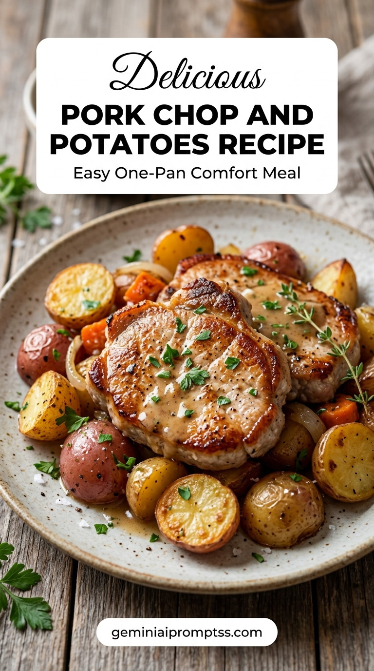 Pork chop and mashed potatoes recipe with tender pork and flavorful sauce