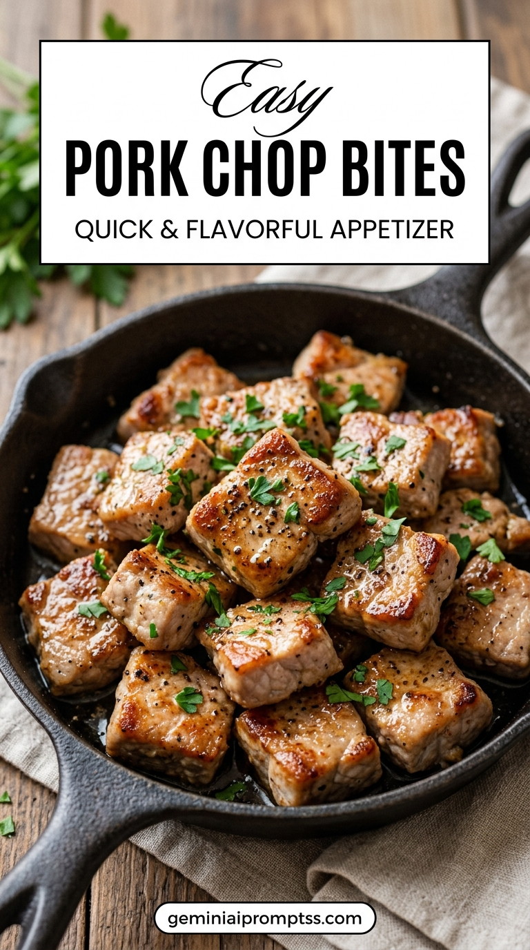 Pork chop bites recipe with tender pork and flavorful sauce