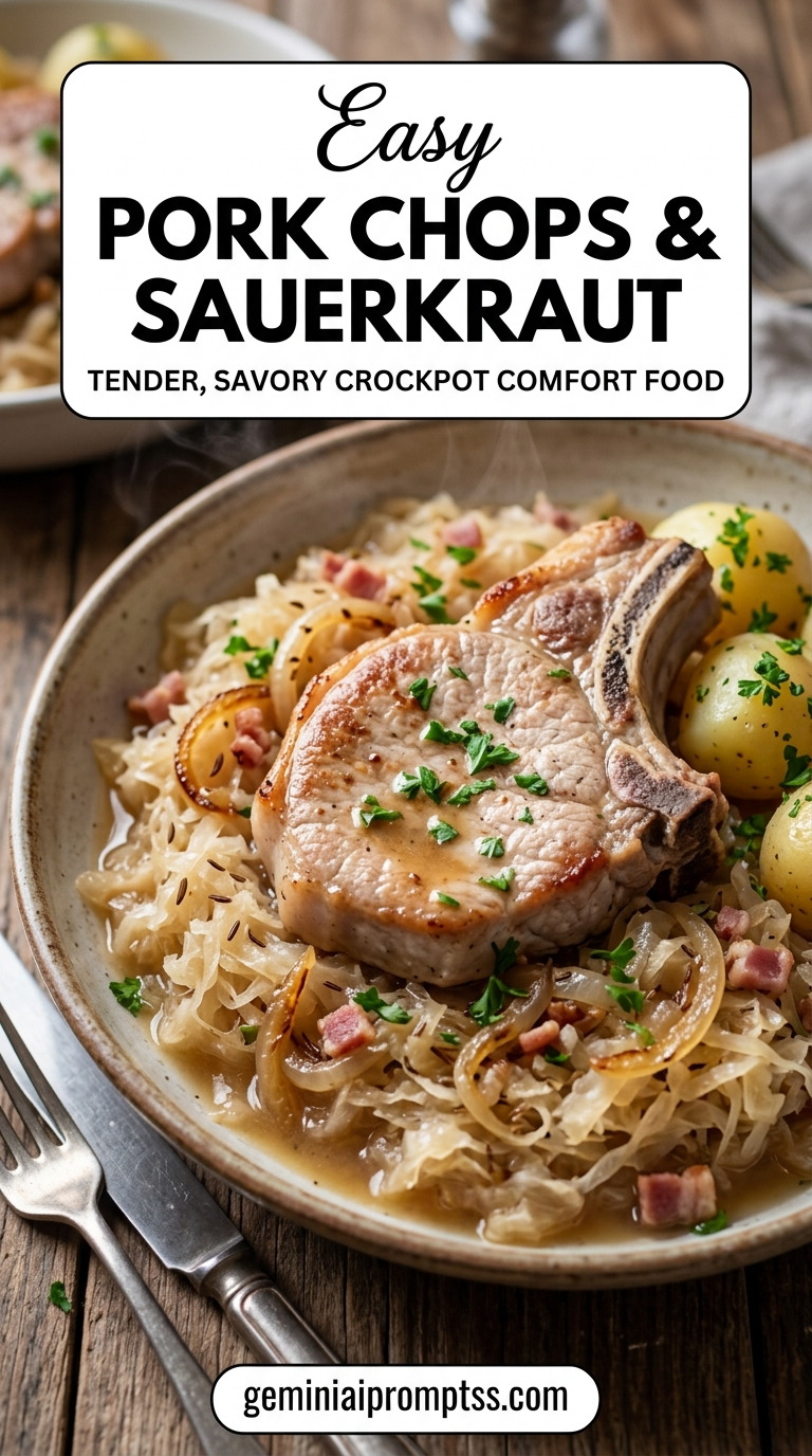 Pork chop bone-in recipe crockpot with tender pork and flavorful sauce