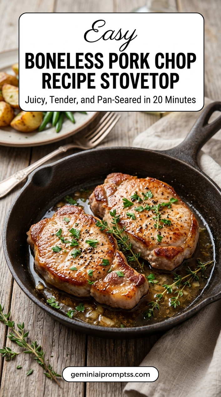 Pork chop recipe skillet with tender pork and flavorful sauce
