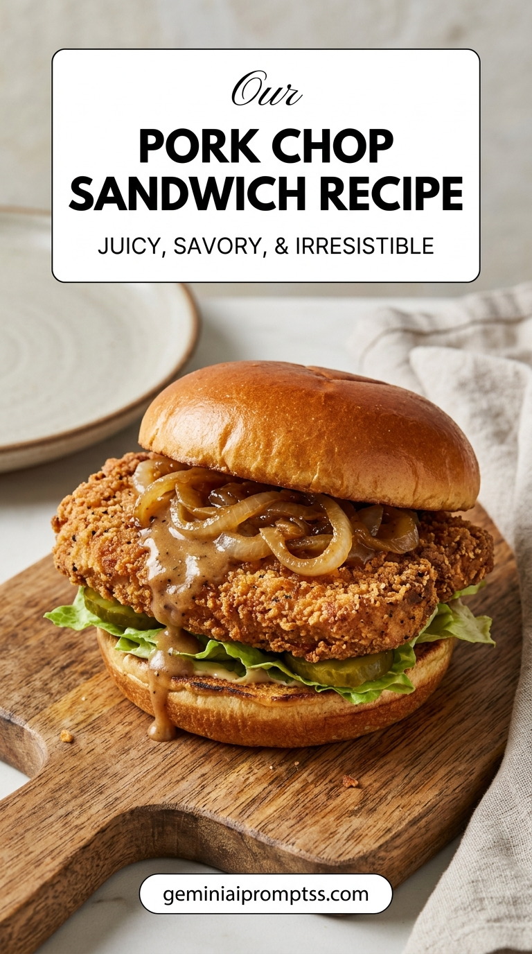Pork chop sandwich recipe with tender pork and flavorful sauce