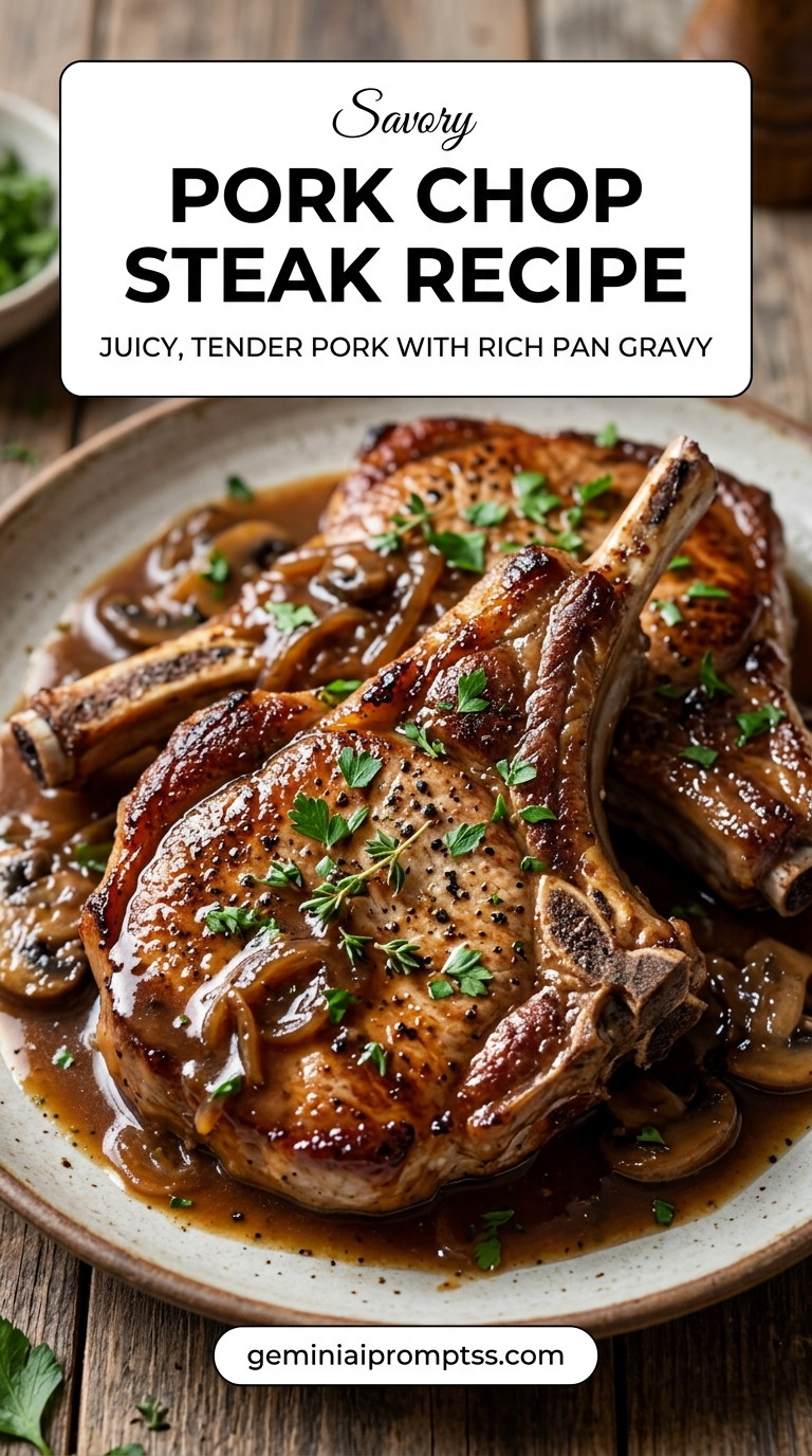 Pork chop steak recipe with tender pork and flavorful sauce