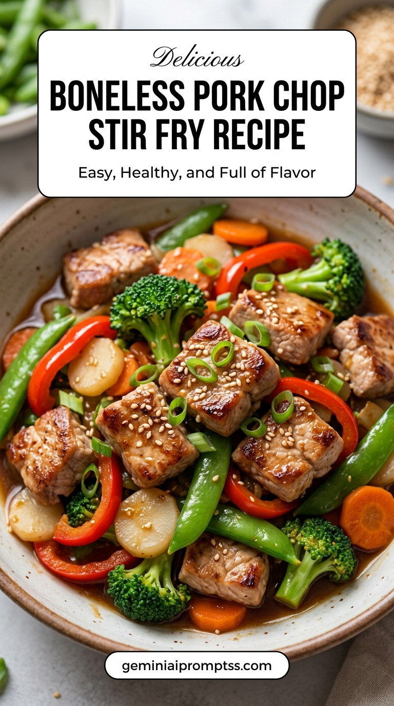 Pork chop stir fry recipe with tender pork and flavorful sauce