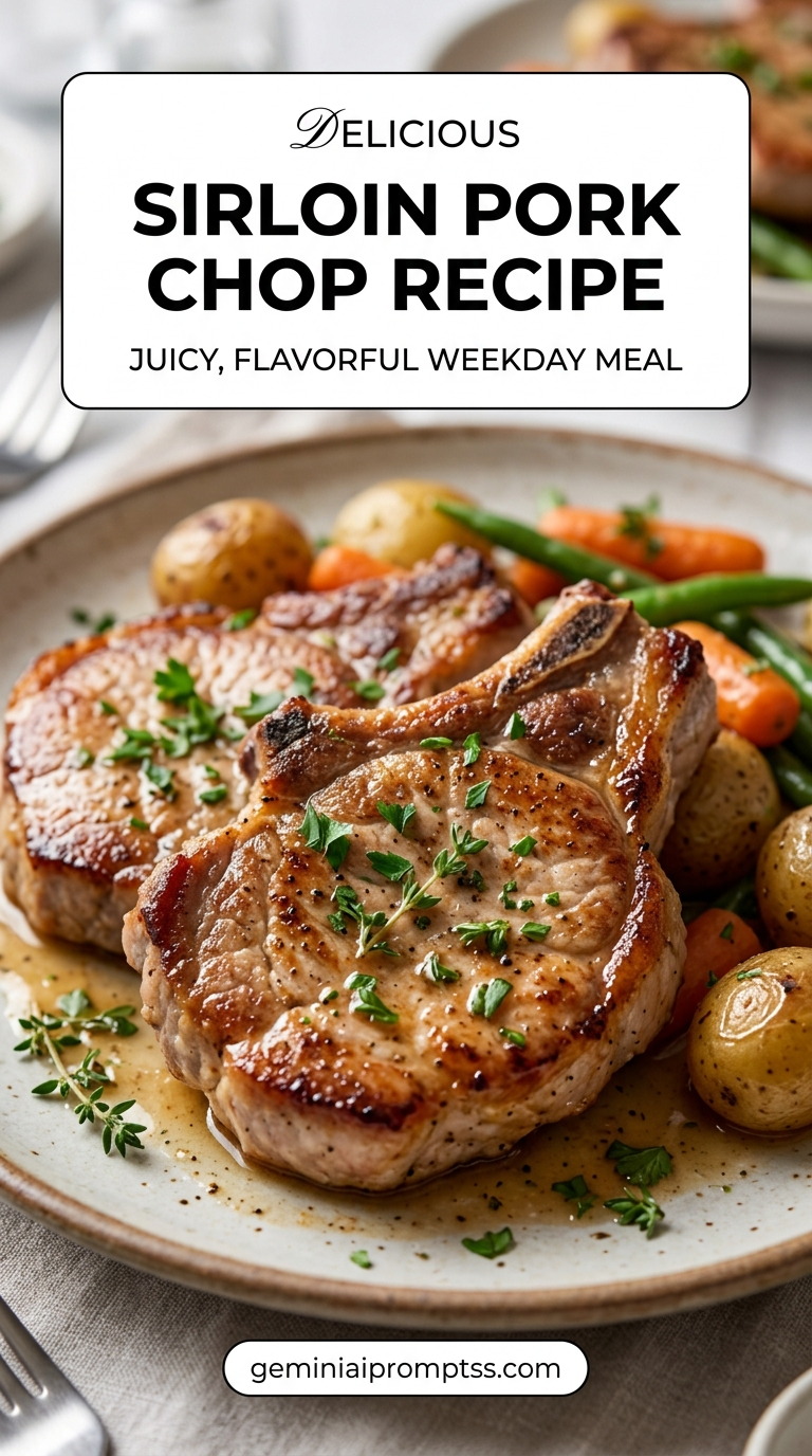 Sirloin pork chop recipe with tender pork and flavorful sauce