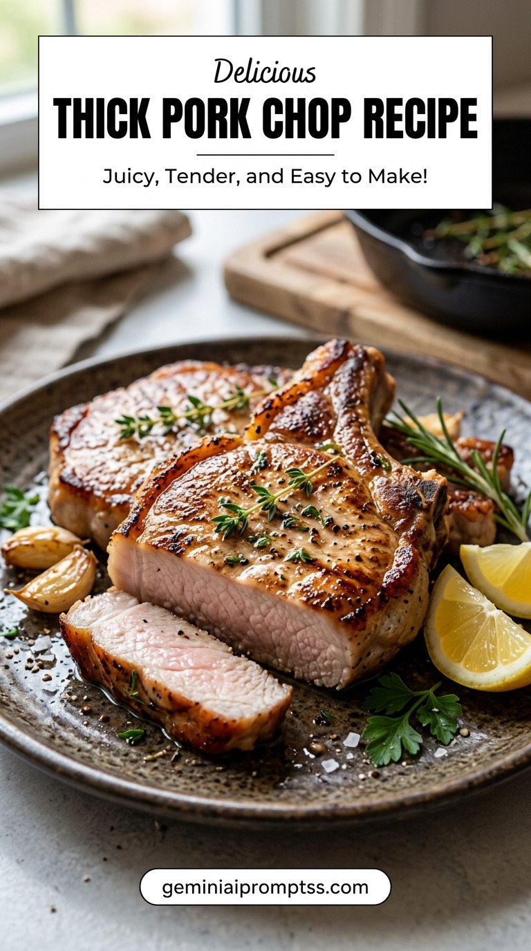 Thick pork chop recipe with tender pork and flavorful sauce