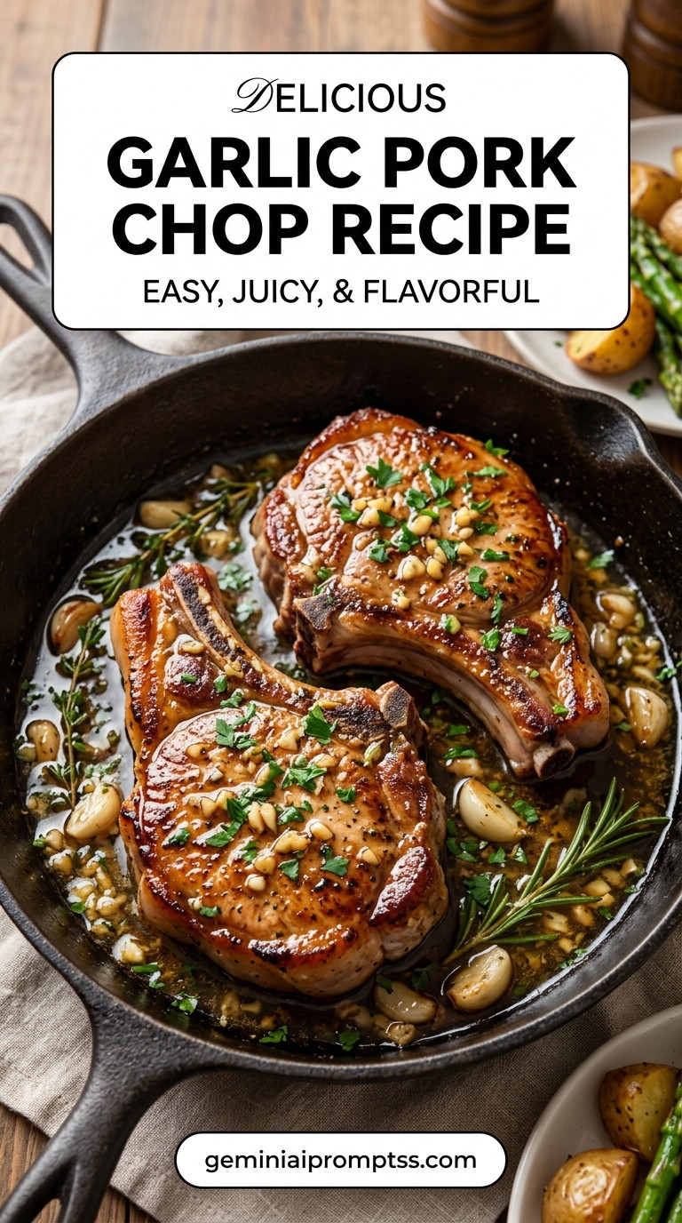 Garlic pork chop recipe with tender pork and flavorful sauce