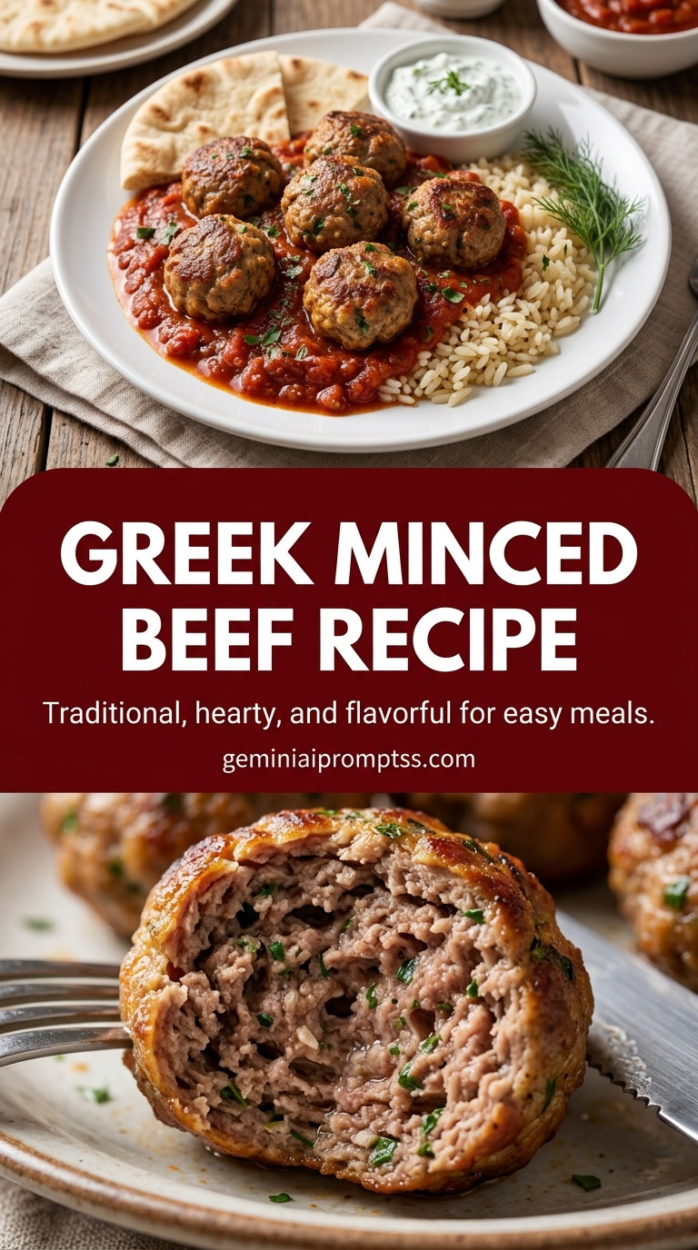 Greek Minced Beef Recipe with lean ground beef, onion, garlic, and a colorful vegetable, and a savory finish