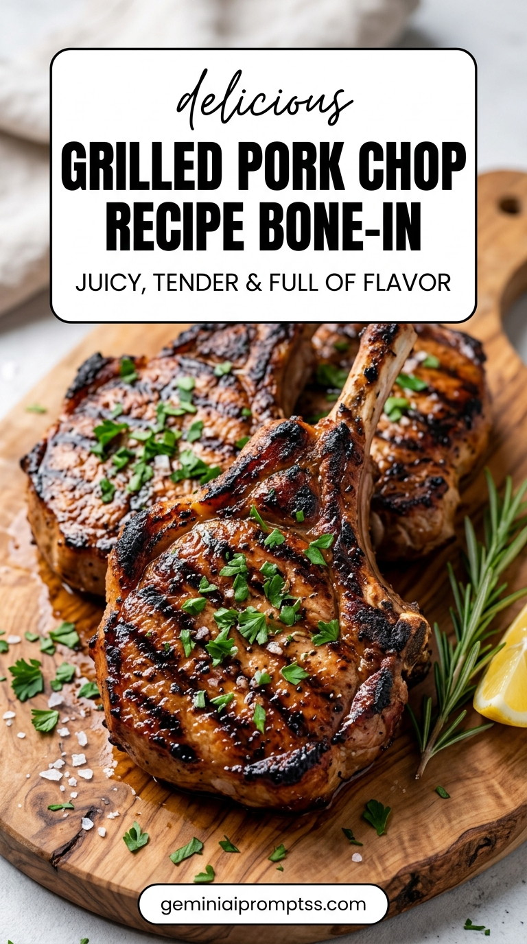Grilled pork chop recipe marinade with tender pork and flavorful sauce