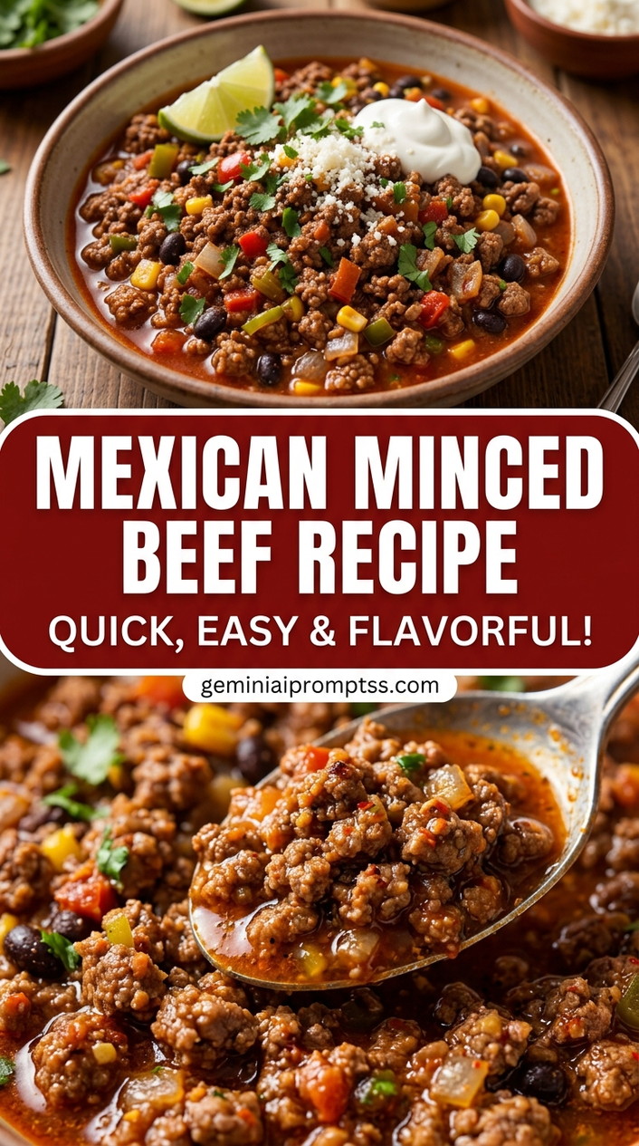 Mexican Minced Beef Recipe with lean ground beef, onion, garlic, and a colorful vegetable, and a savory finish